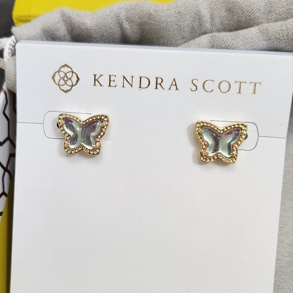Kendra Scott Lillia Indigo Butterfly Stud Earrings NWT - Picture 1 of 7